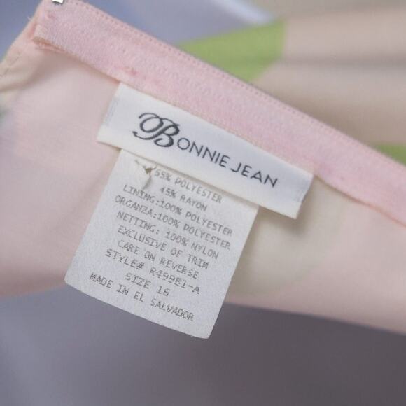 Bonnie Jean Full Length Girls Pink and Lime Green Party Dress, 16 - Picture 7 of 8